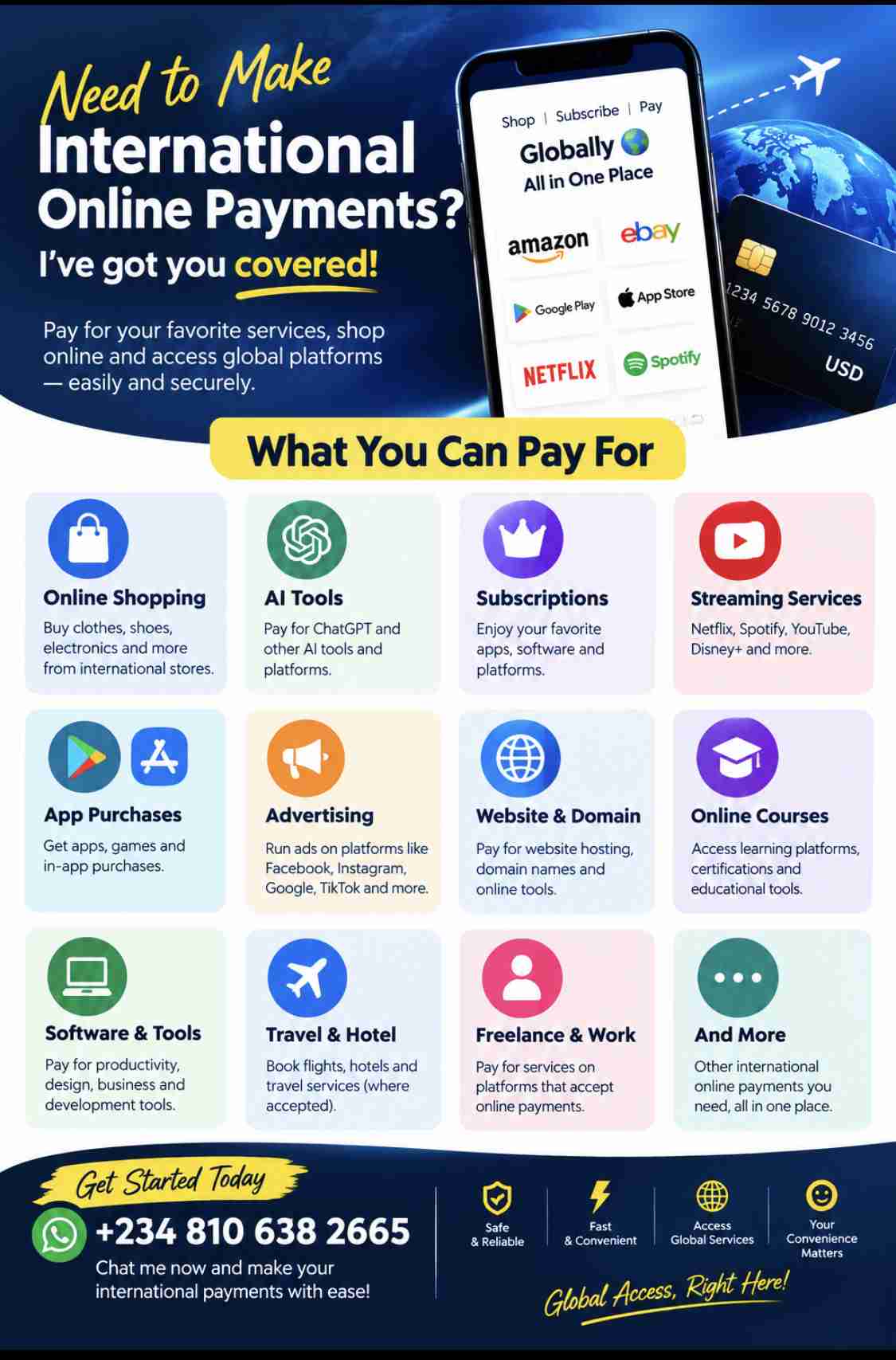 NEED TO MAKE INTERNATIONAL PAYMENTS ONLINE
